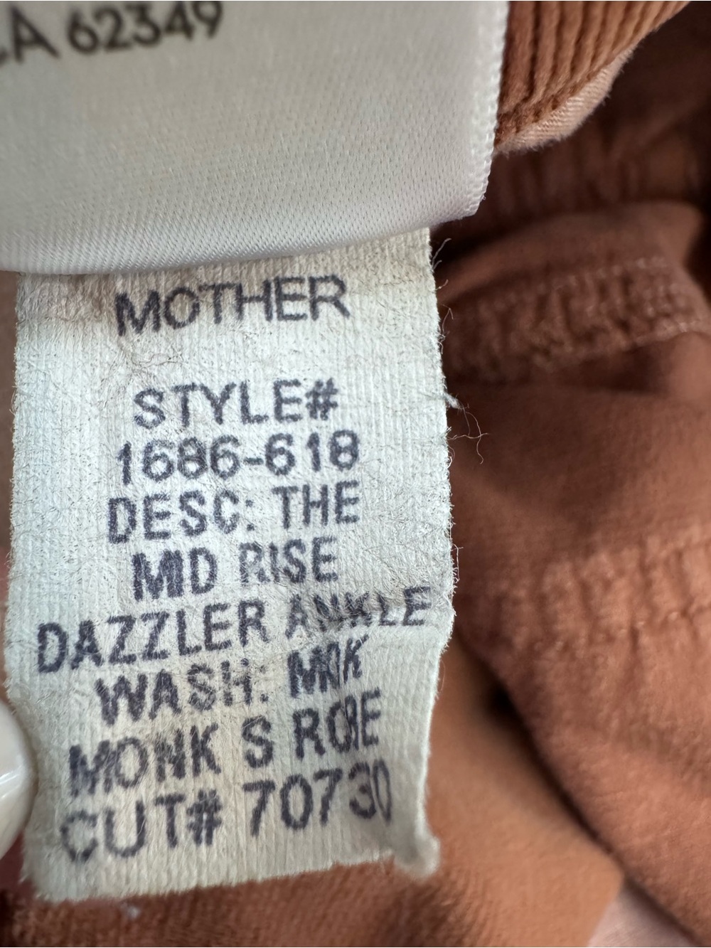 Mother The Mid Rise Dazzler Ankle In Mok Monk Brown Size 27 Corduroy Pants - Picture 7 of 15